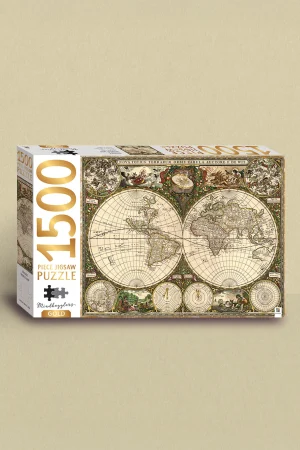Mindbogglers Gold Vintage World Map 1500-piece Jigsaw Puzzle by Hinkler