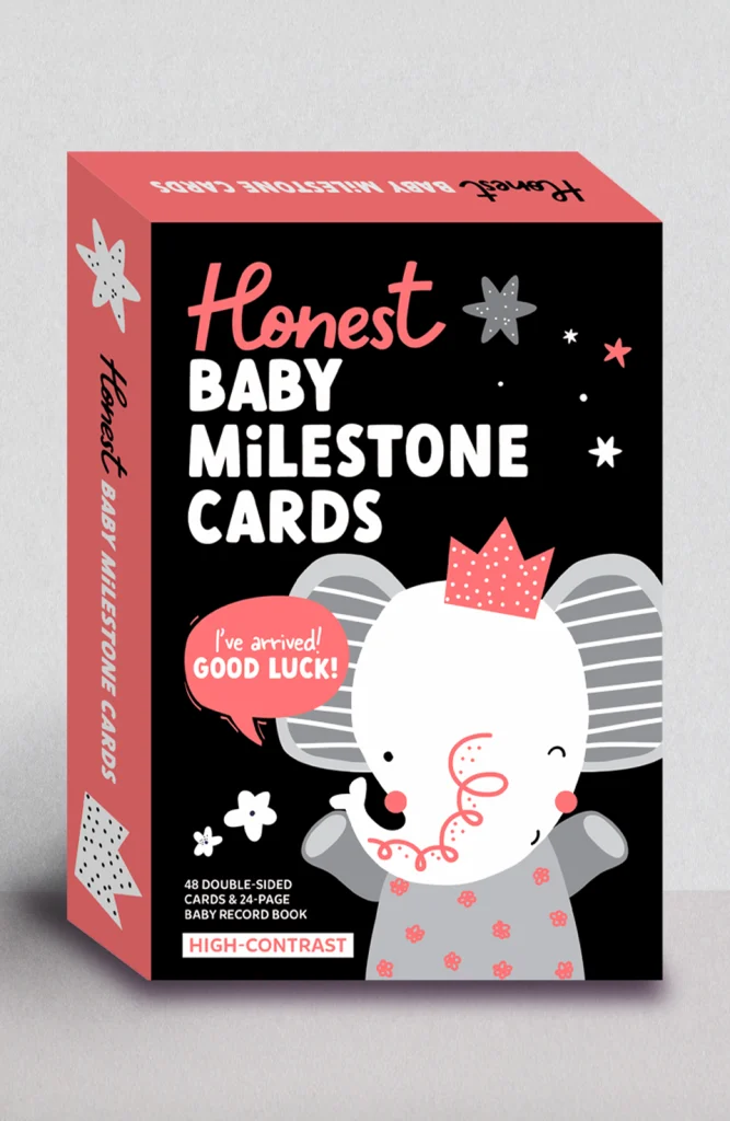 High Contrast Baby Milestone Cards by Hinkler - Funny Newborn Photo Prop Gift Pack