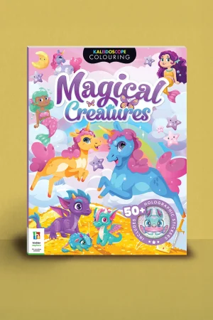 Kaleidoscope Sticker Colouring Magical Creatures by Hinkler - Sparkling Activity Book with Stickers