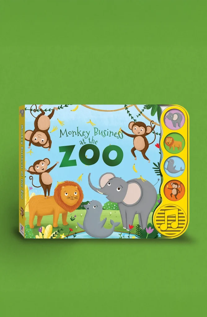 First Steps: Monkey Business at the Zoo Sound Book by Louise Coulthard 7th Edition Ultimate Interactive Board Book