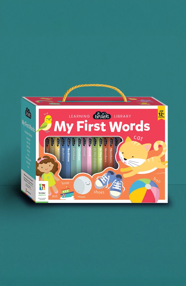 Junior Explorers First Words Learning Library by Hinkler - 8 Board Books Set