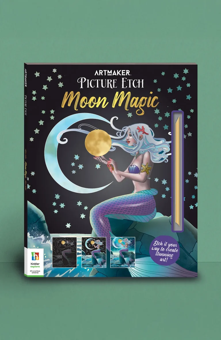 Picture Etch Moon Magic by Hinkler - Scratch Art Activity Book with Wooden Stylus
