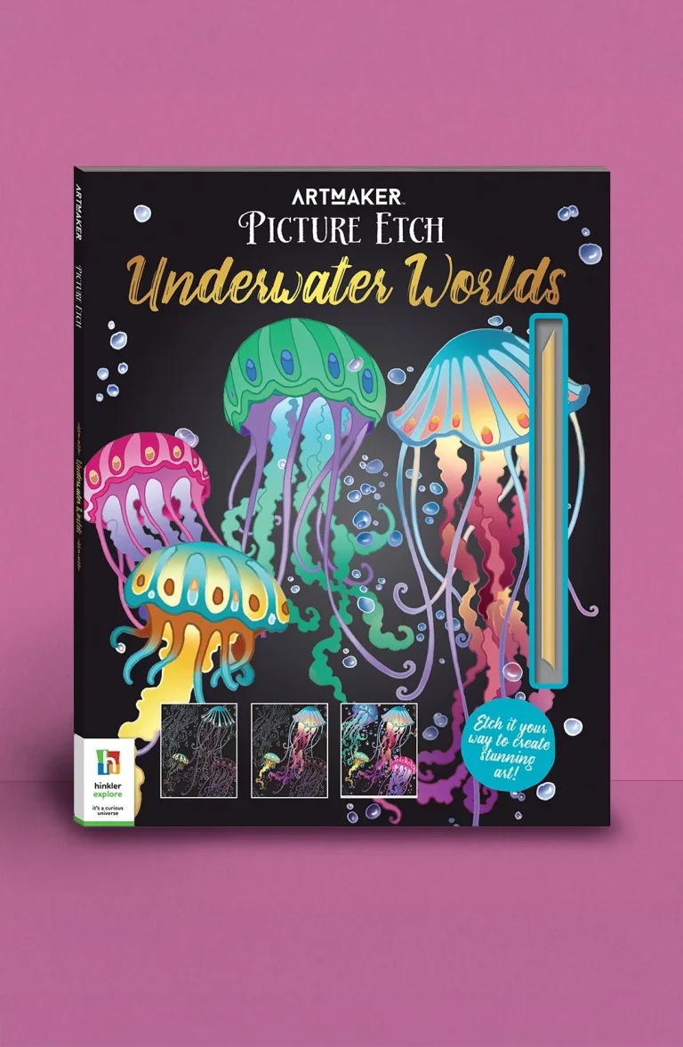 Picture Etch Underwater Worlds by Hinkler - Scratch Art Activity Book with Wooden Stylus