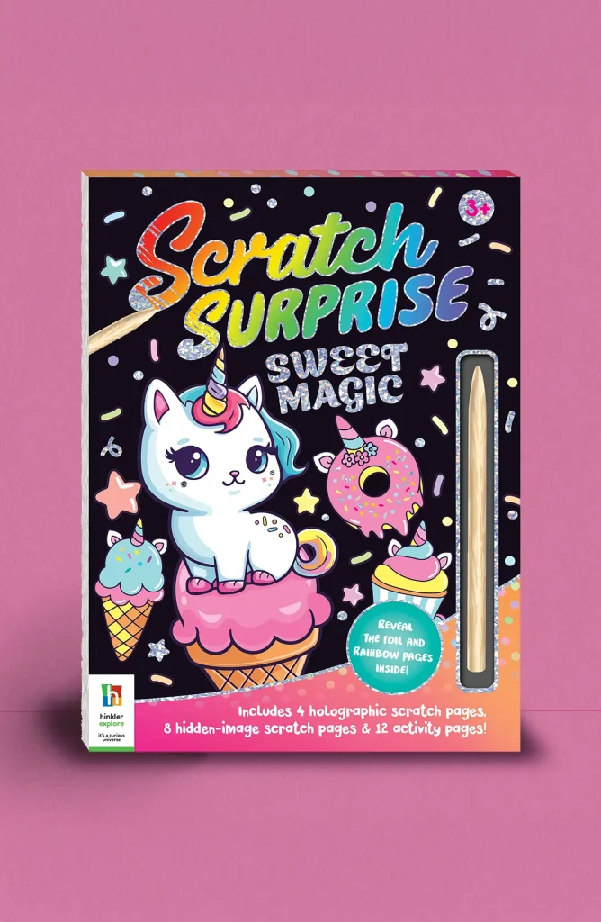 Scratch Surprise Sweet Magic by Hinkler - Kids Scratch Art Activity Book with Stylus